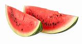 slices of watermelon isolated on white background 