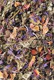 dried flowers, berries and tea leaves