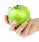 Hand with apple