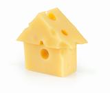 piece of yellow porous cheese
