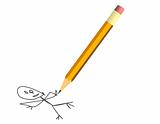 Vector illustration of a yellow pencil