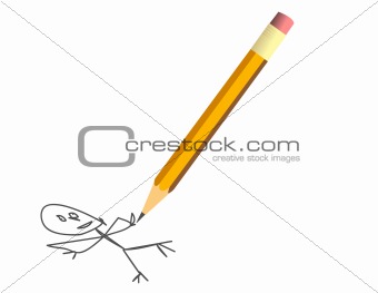 Vector illustration of a yellow pencil