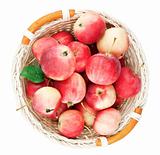 Red mini apples in basket