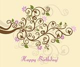 Feminine floral happy birthday card