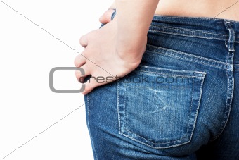 Womans jeans backside