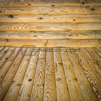 pine floor and wall