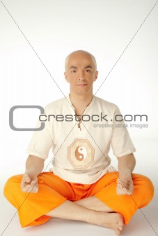 Man in lotus position
