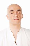 face bald male meditation