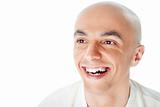 Bald man smiling