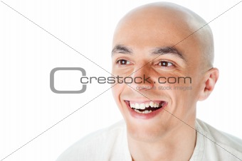 Bald man smiling