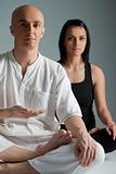 Couple yoga meditation
