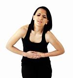 Woman stomachache pain
