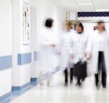hospital corridor blurred doctors