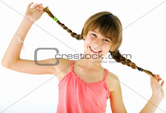 happy girl braids