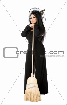 Young female with witch costume
