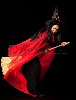 witch on a  broom