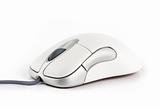 computer mouse with cable on white background