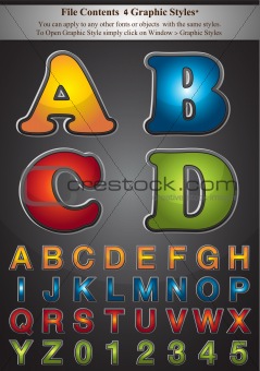 4 Colors of Alphabet Stroke Styel