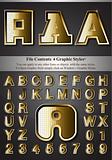 Metal Gold Emboss Alphabet
