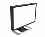 monitor on white with blank screen