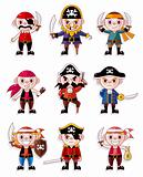 cartoon pirate icon set
