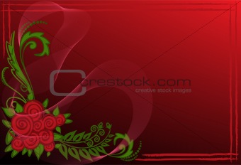Business card with red roses