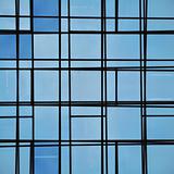 abstract facade lines and glass reflection