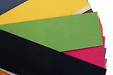 pieces of colorful cardboard paper
