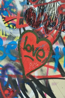 dirty love graffiti urban background