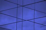 glass facade blue lines