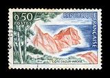 french riviera cote azur postage stamp