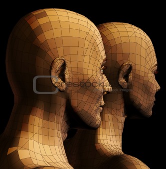 futuristic couple illustration