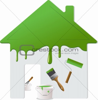 Home repair and painting tools, vector illustration