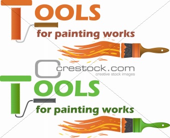 Tools for painting works, vector illustration