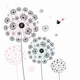 background of decorative dandelions