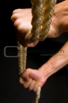 hands and rope