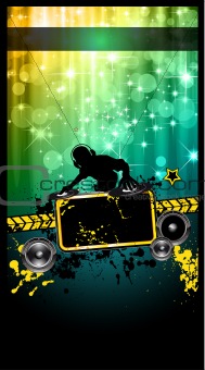 Disco Event Poster with a Disk Jockey
