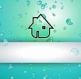 Green Real Estate water drops background