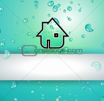 Green Real Estate water drops background