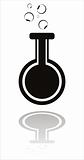 black chemical bottle icon