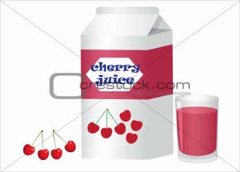 Box and glass with cherry juice