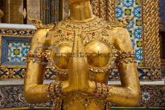 Female Garuda mid section in Grand Palace Bangkok Thailand