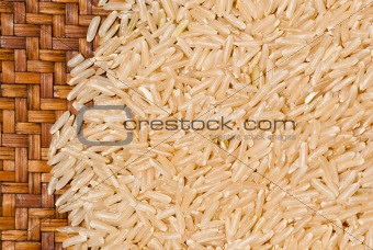 Brown rice close up