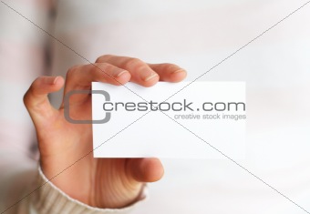 hand and blank paper with copyspace