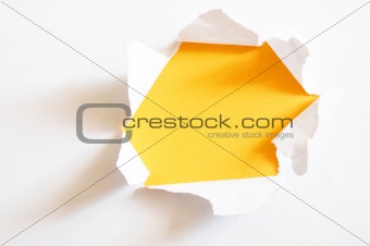 yellow hole in paper