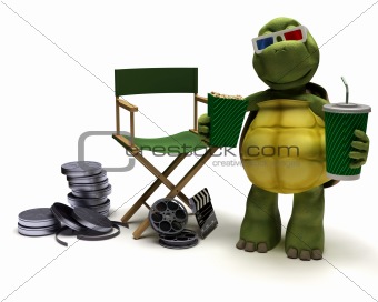 tortoise with a directors chair