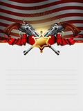 sheriff star with guns and usa background