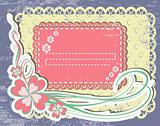 Vintage flower Frame Design For Greeting Card