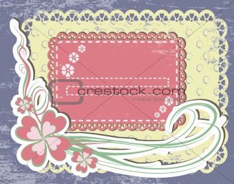 Vintage flower Frame Design For Greeting Card