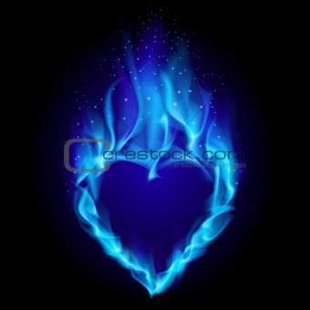 Heart in blue fire